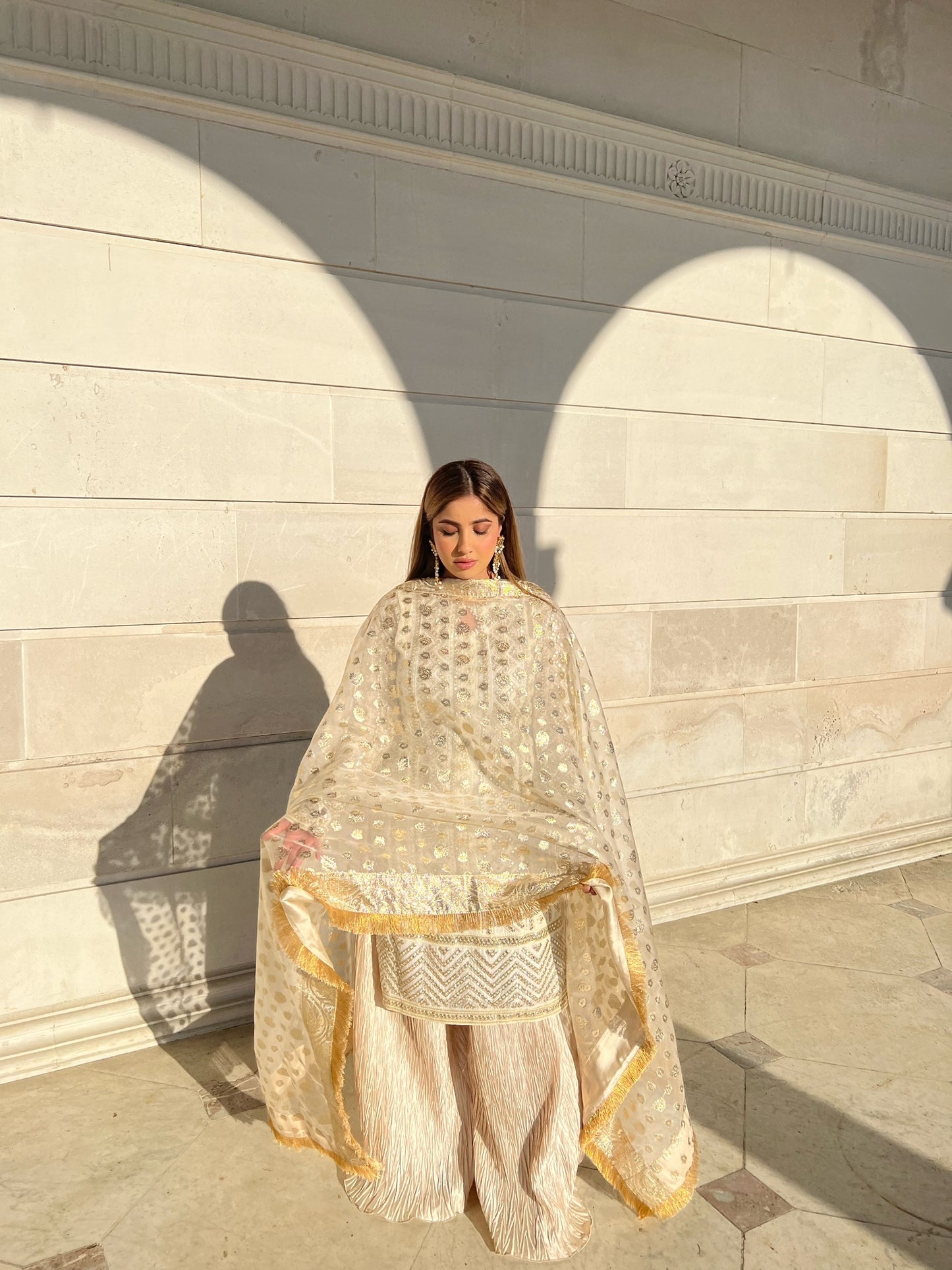 White & Gold Outfit - MaisonDuModa 3 Piece Dress