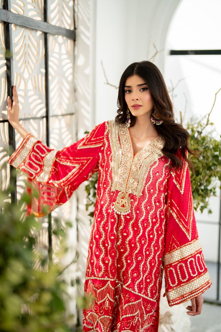 Fuschia Festive Pick - MaisonDuModa 3 Piece Dress