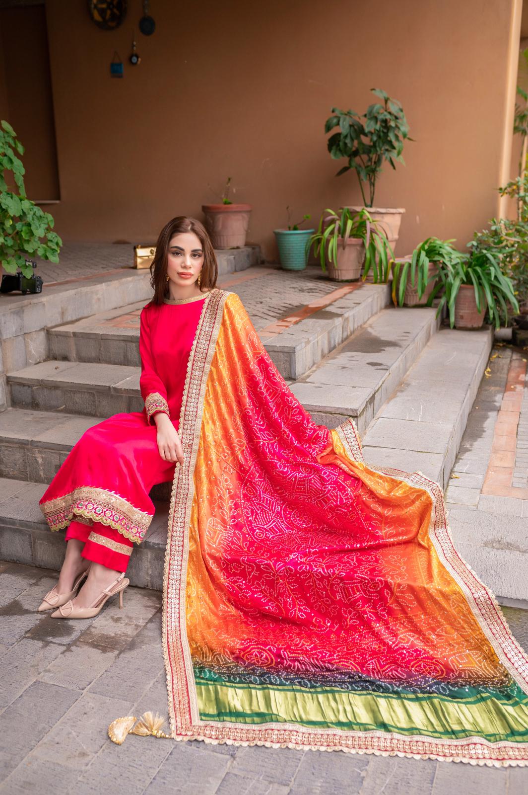 The Bandhini Edit - MaisonDuModa 3 Piece Dress