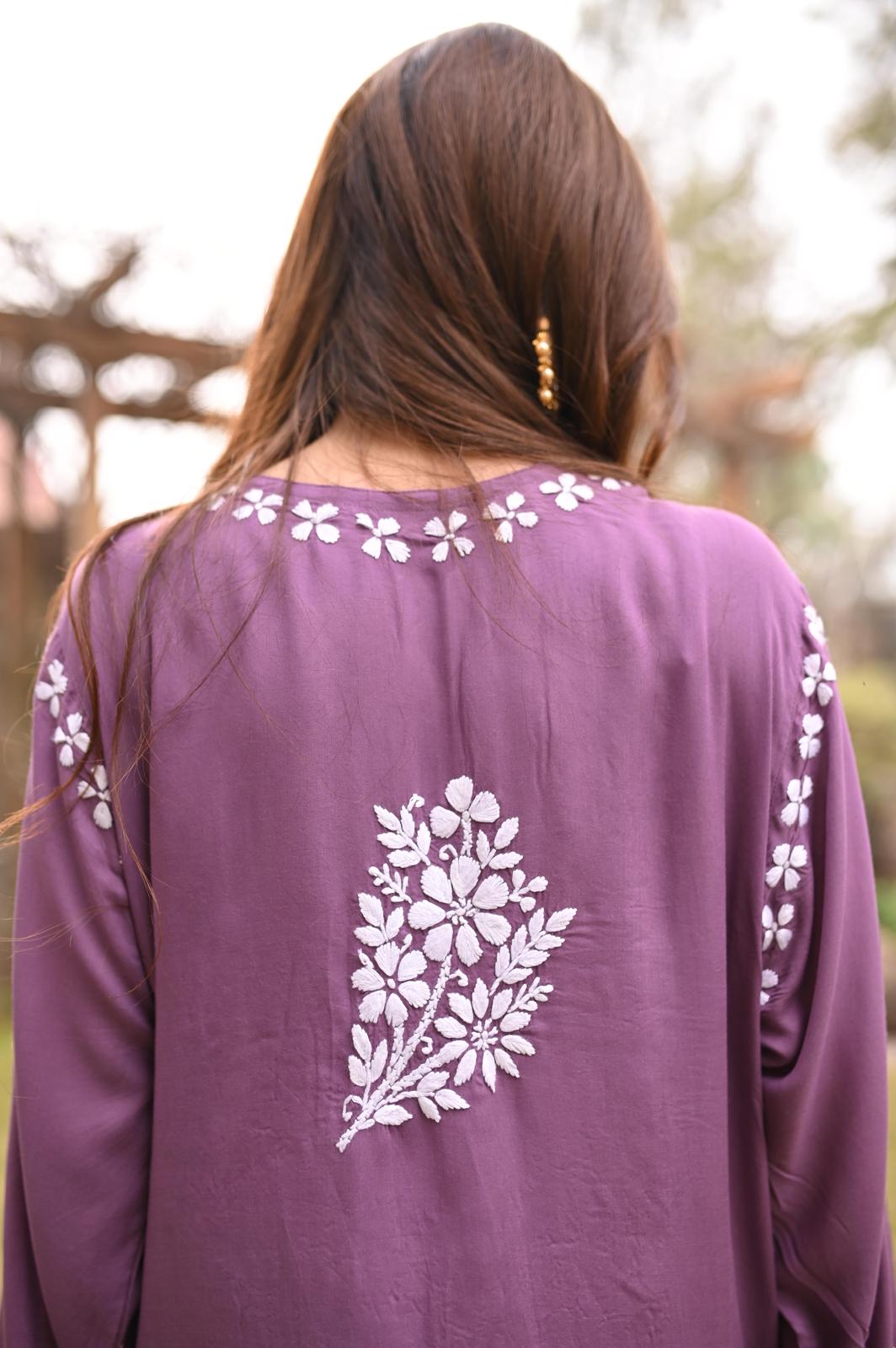 Lilac Chikankari Kurta - MaisonDuModa Kurta
