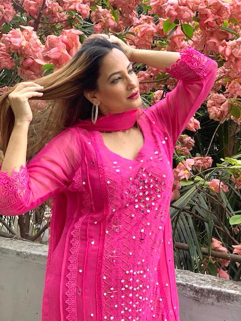 ISSA FUSCHIA PINK ROSE - MaisonDuModa 3 Piece Dress