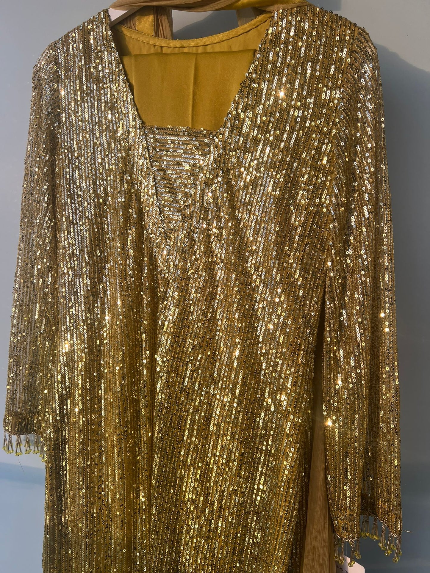 Golden Ombre Sequence Dress - MaisonDuModa 3 Piece Dress