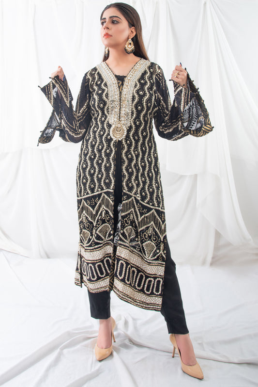 Black & Gold Outfit - MaisonDuModa 2 Piece Dress