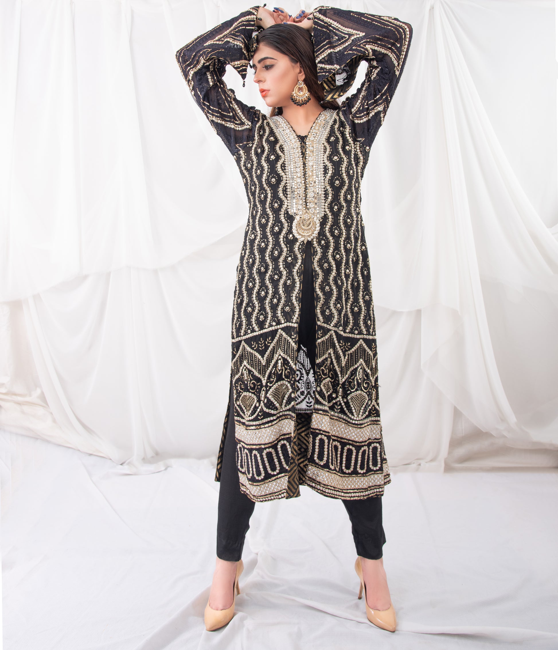 Black & Gold Outfit - MaisonDuModa 2 Piece Dress