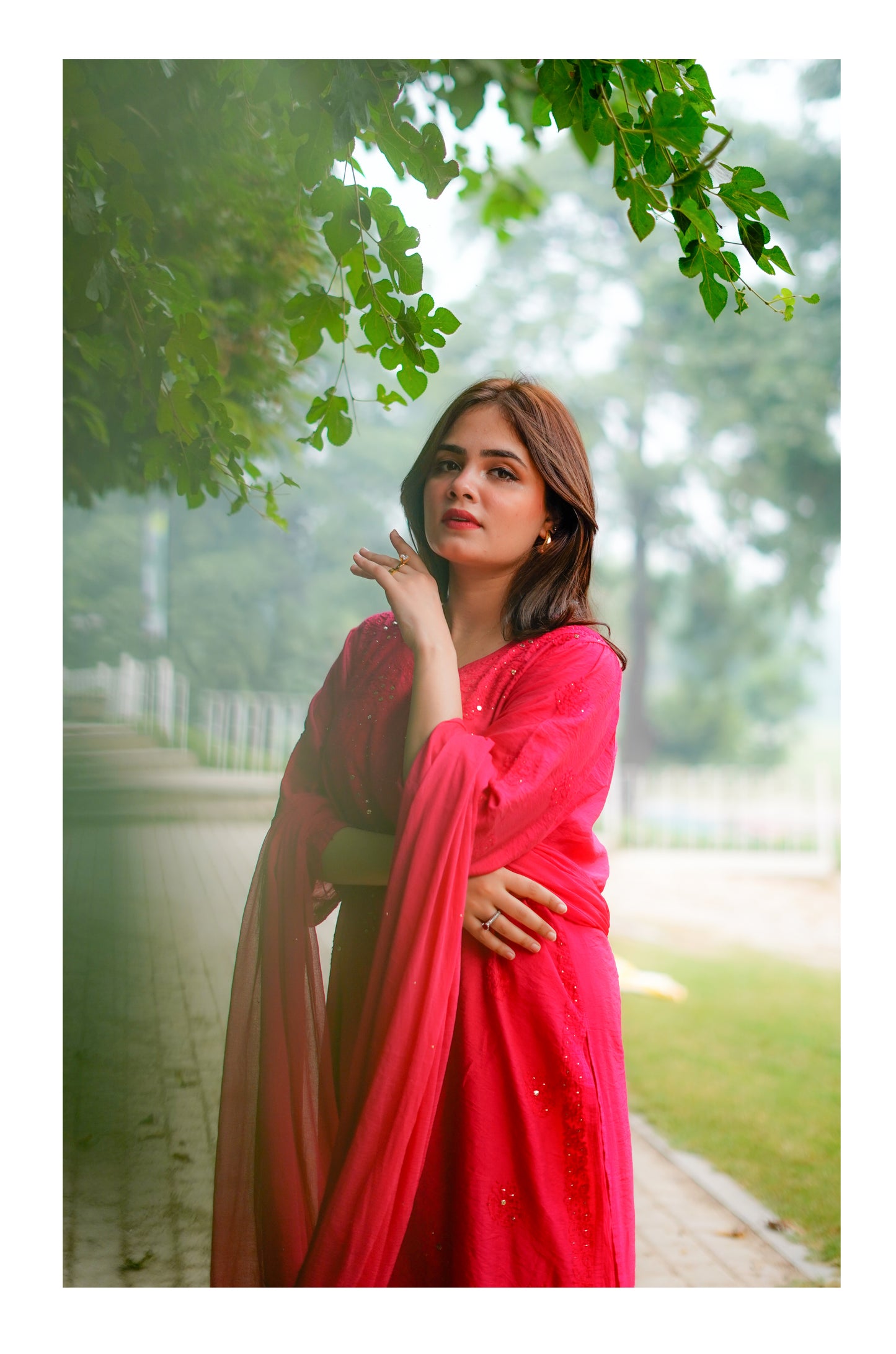 Pink Mukesh Chikankari Set