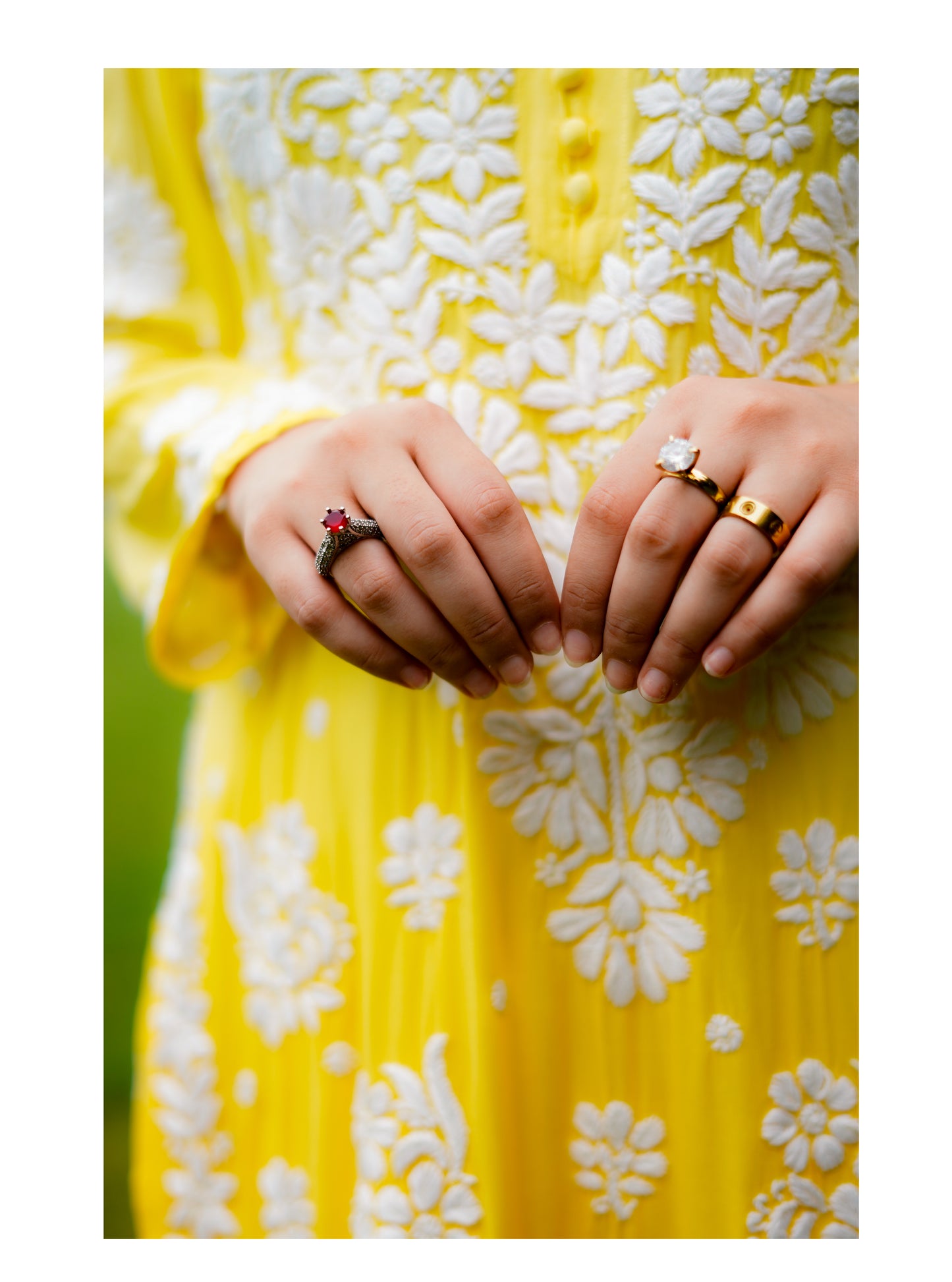 Yellow/Pink Chikankari Kurta