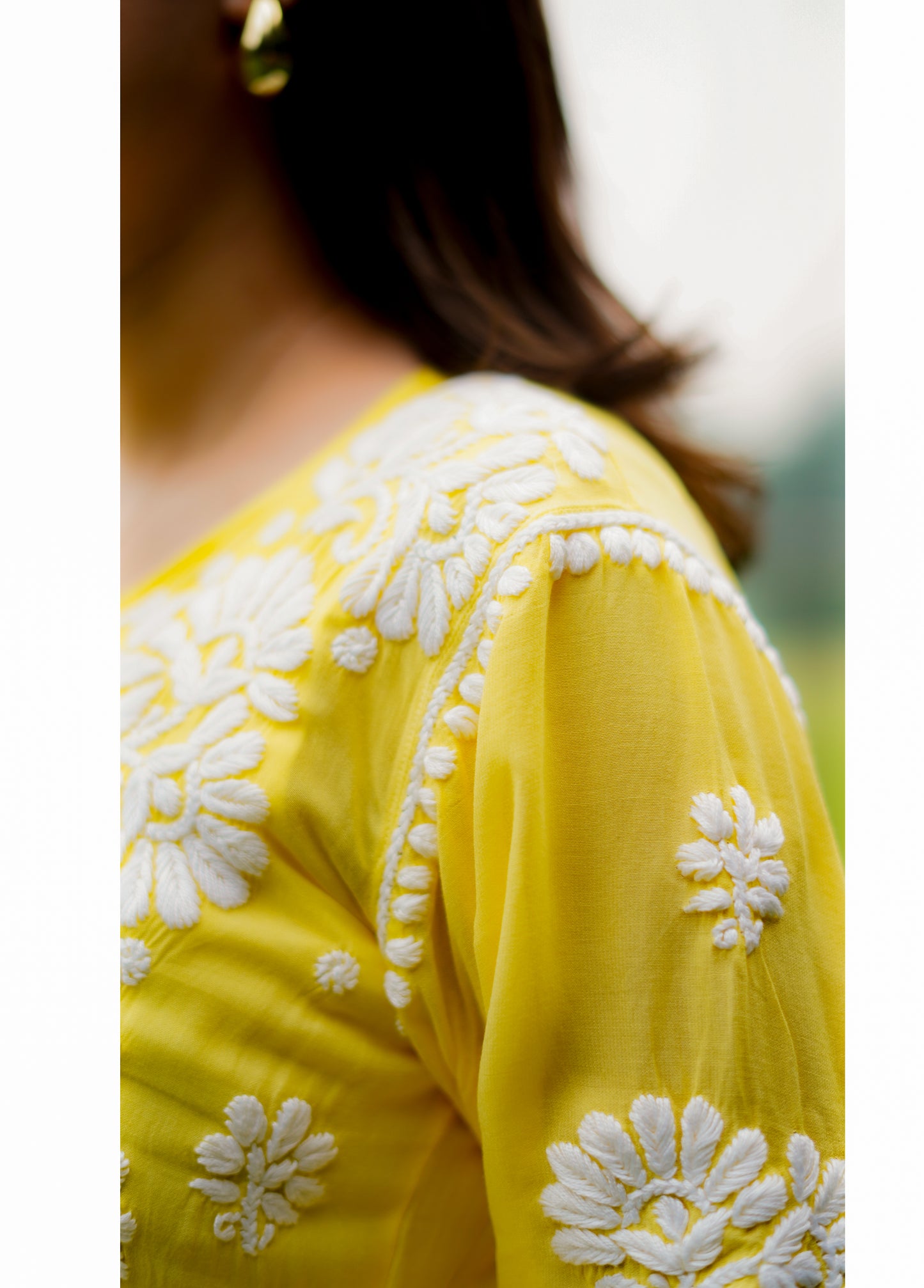 Yellow/Pink Chikankari Kurta