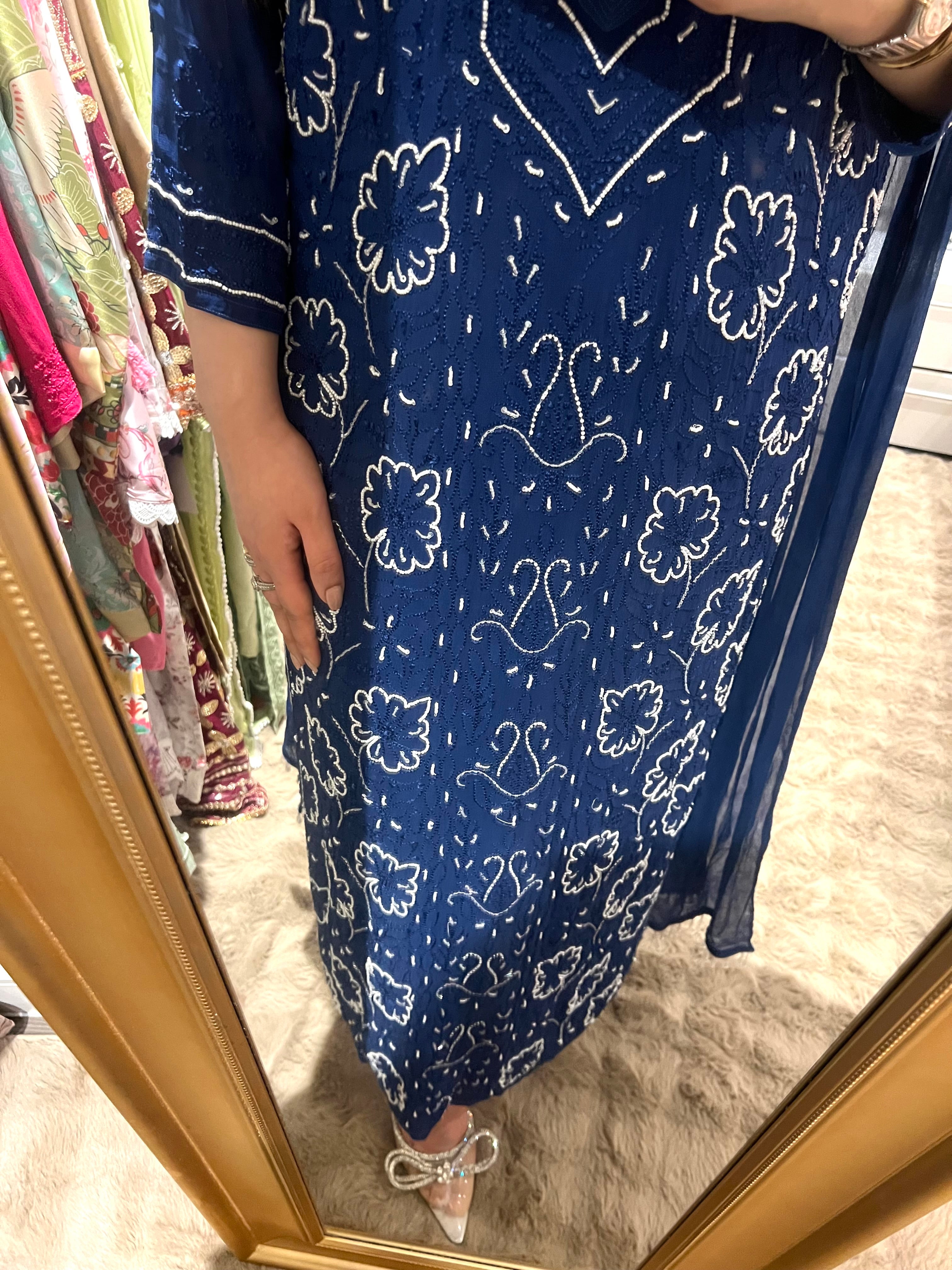 Royal Blue chikankari outfit!