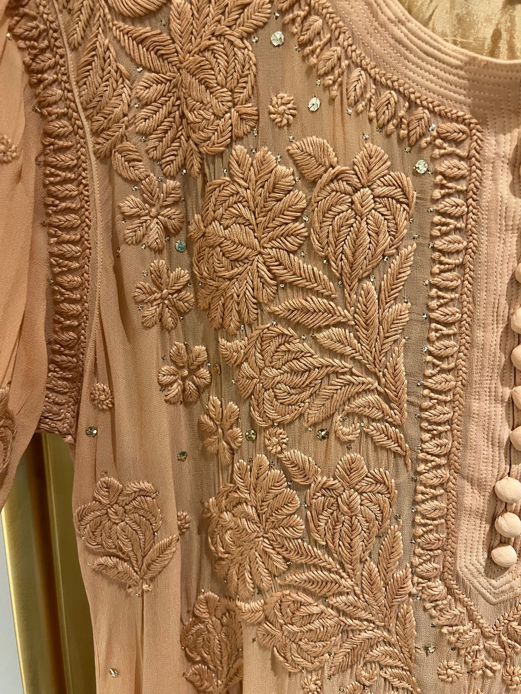 Beige Nude brown mukesh set!