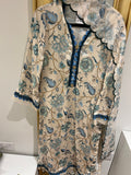 Beige blue Silk set !
