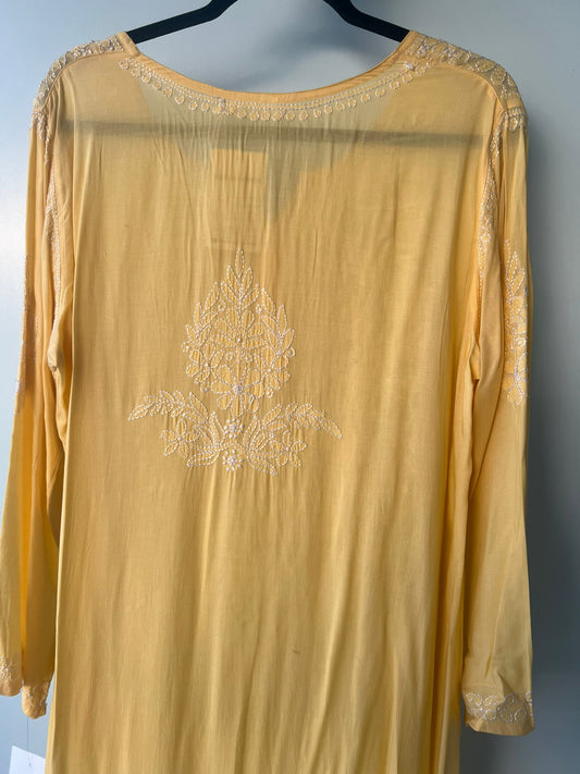 Yellow Chikankari kurta - MaisonDuModa Kurta