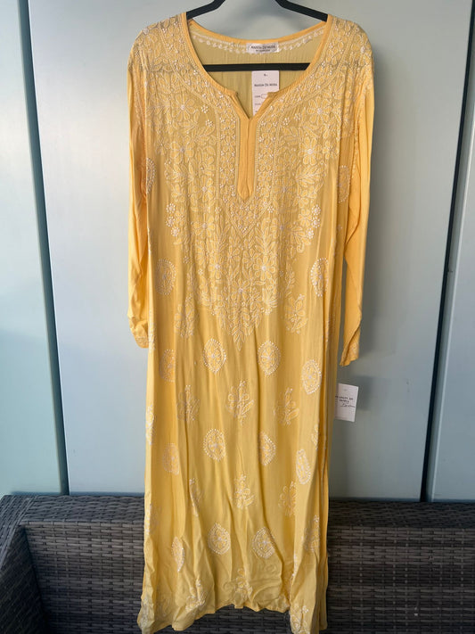 Yellow Chikankari kurta - MaisonDuModa Kurta