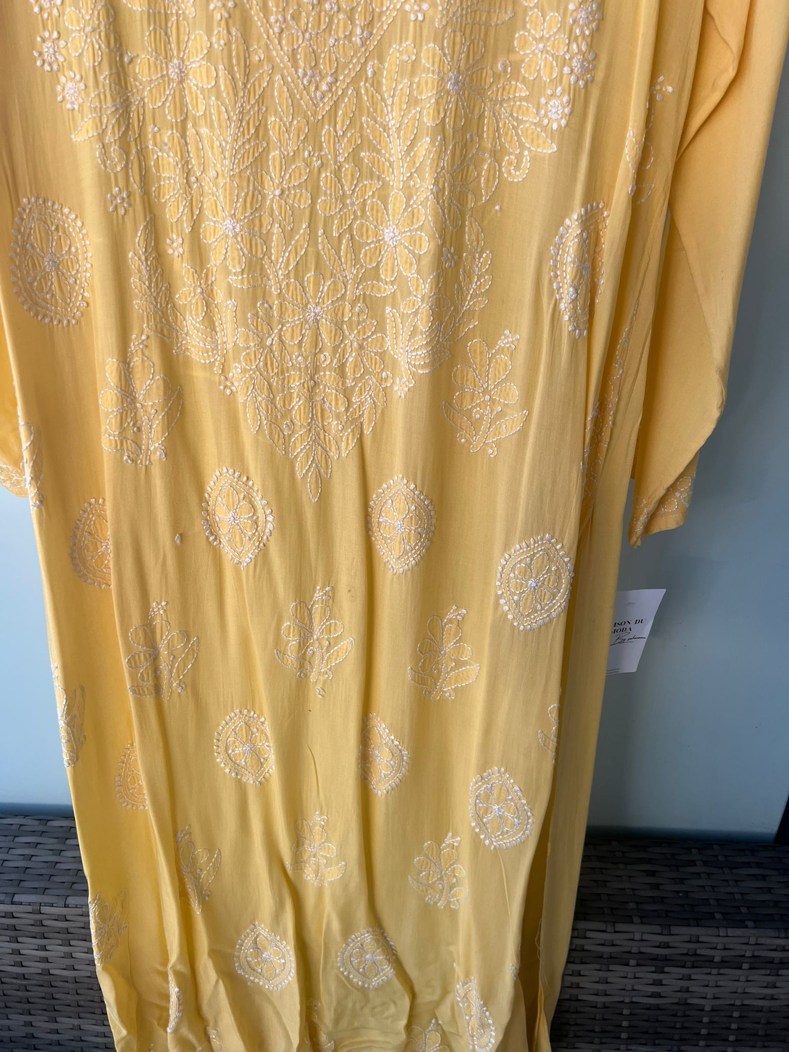 Yellow Chikankari kurta - MaisonDuModa Kurta