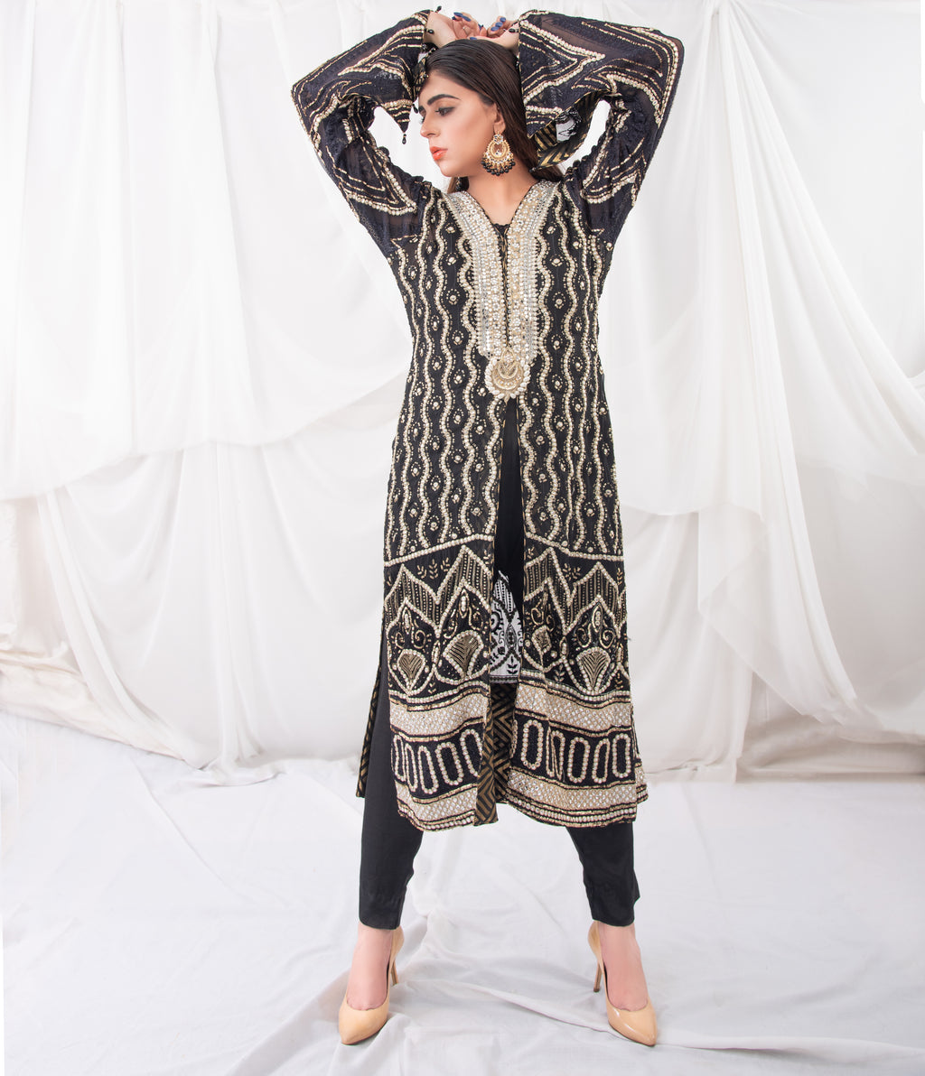 Black & Gold Outfit - MaisonDuModa 2 Piece Dress
