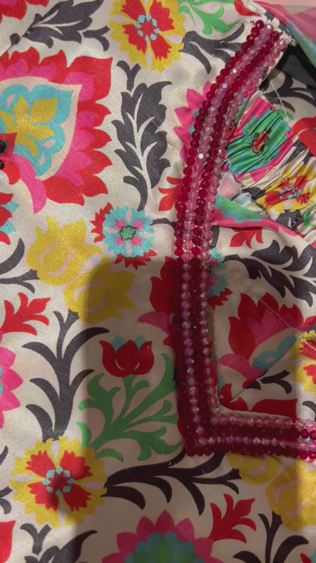 Short printed farshi shalwar set! With handwork details !