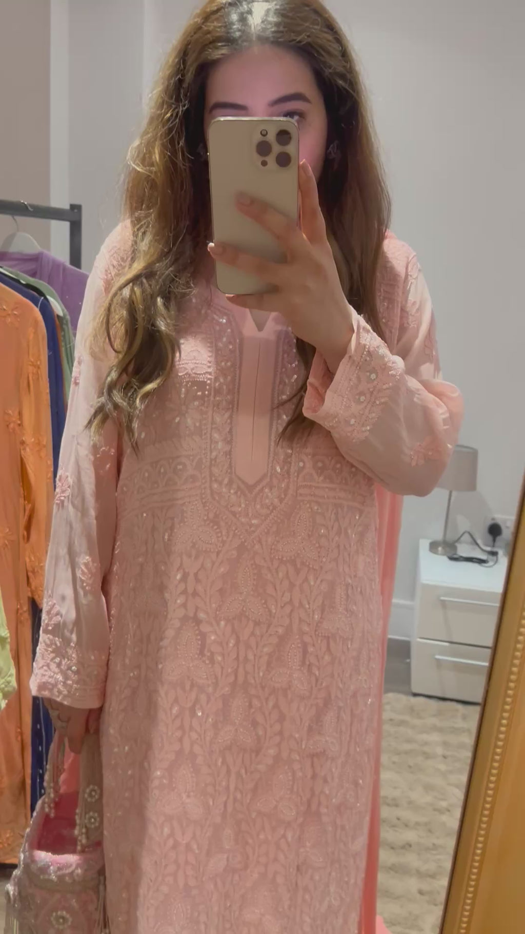 Baby pink chikankari set !