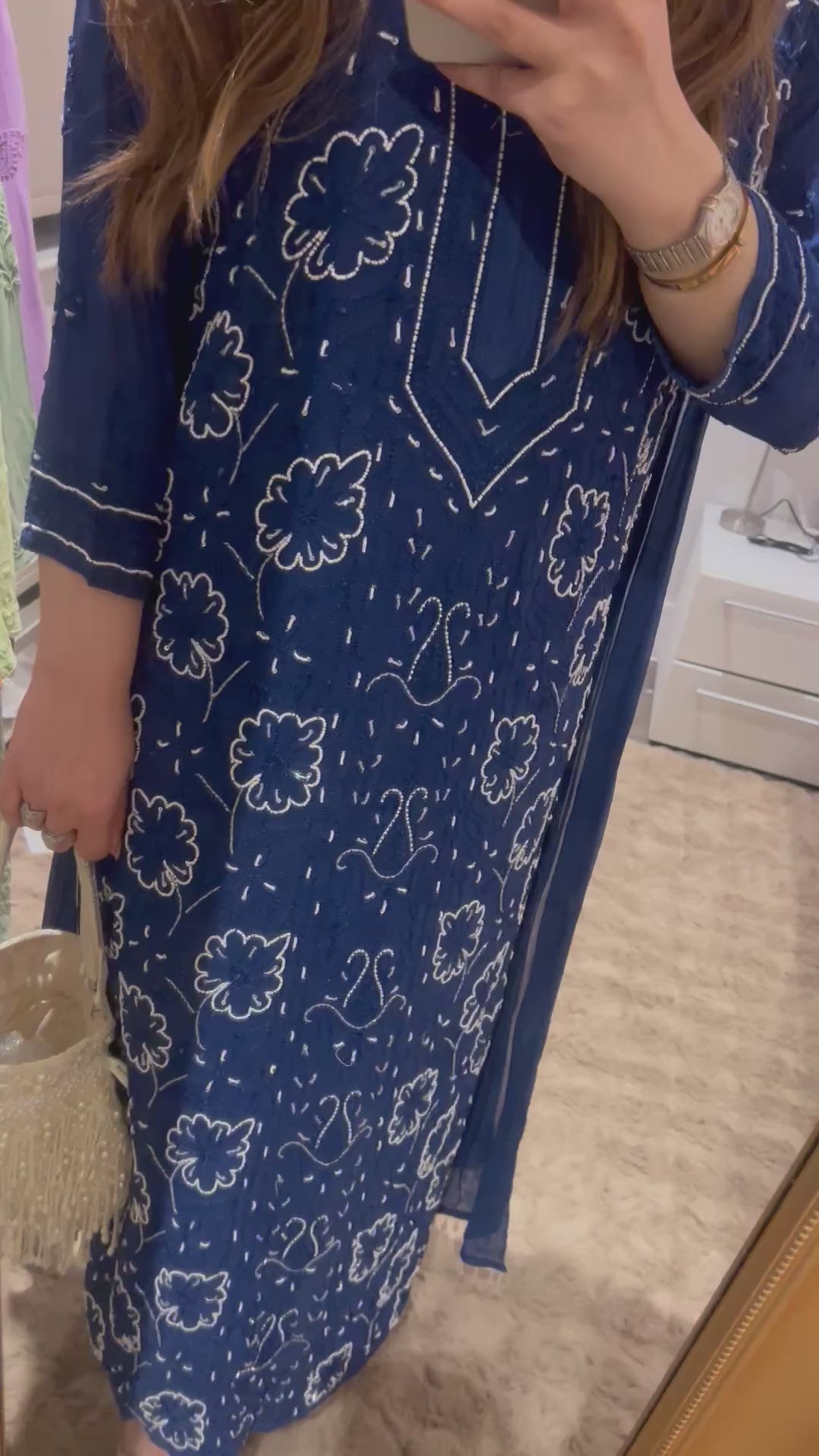 Royal Blue chikankari outfit!
