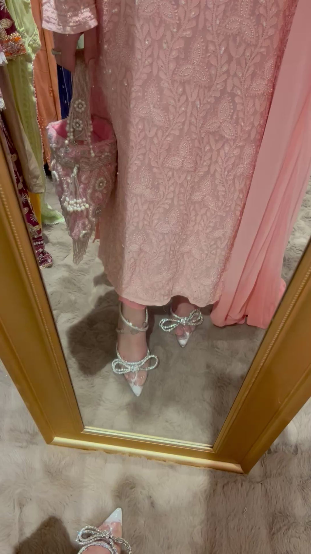 Baby pink chikankari set !